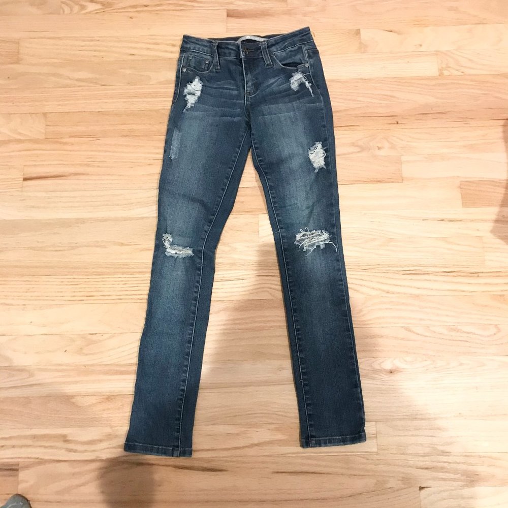 Blue ripped jeans